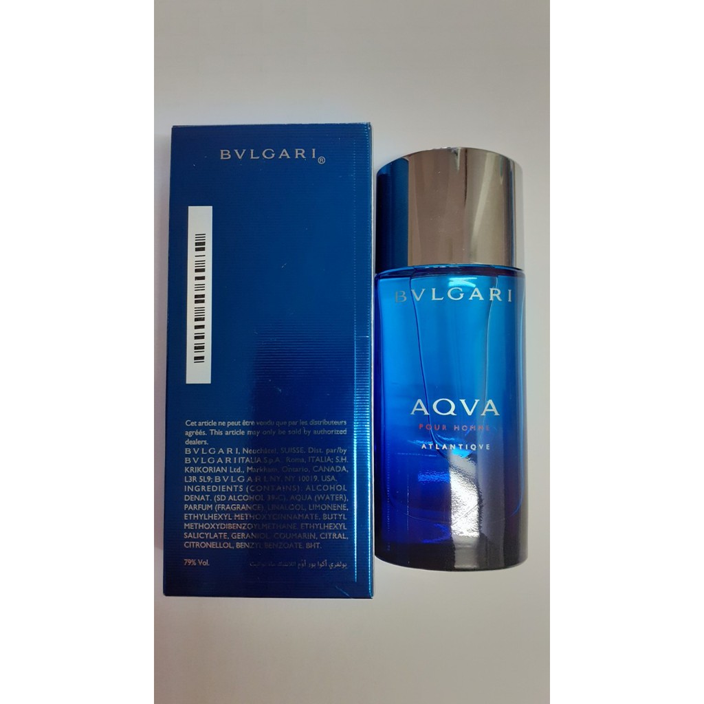 Nước hoa BVL AQVA EDT Atlantiqve 30ml mất seal Của Ý.