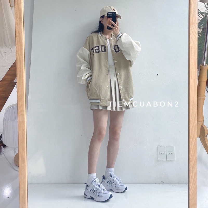 Áo khoác bomber nhung tăm CHOOSE form rộng unisex phong cách ulzzang hàn quốc TP110 [NewUnisex]