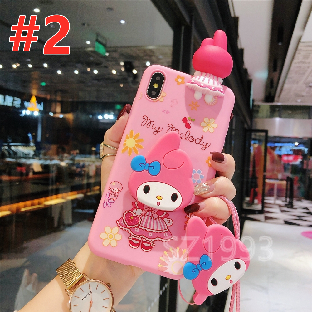 Ốp Lưng Hoạt Hình My Melody Có Dây Đeo Cho Oppo A53 A33 A32 2020 A5 2020 F11 F11 Pro A7 A5S A12 A3S F9 F7 F5 F1S A57 A39 A37 A83 A71