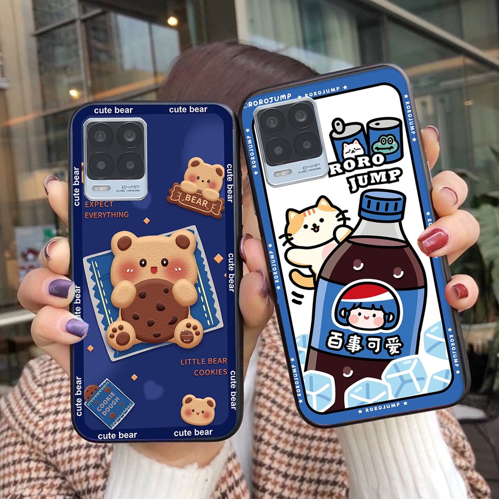 Ốp lưng Realme 8 in hình 3D GẤU cute be@r, soda, happy day cực hot ,thời thượng