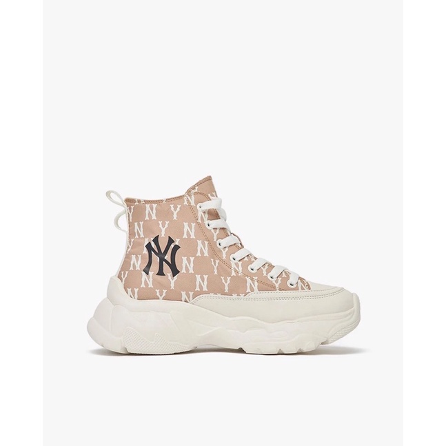 Giày MLB Chunky Đế Cao Monogram nâu/xanh