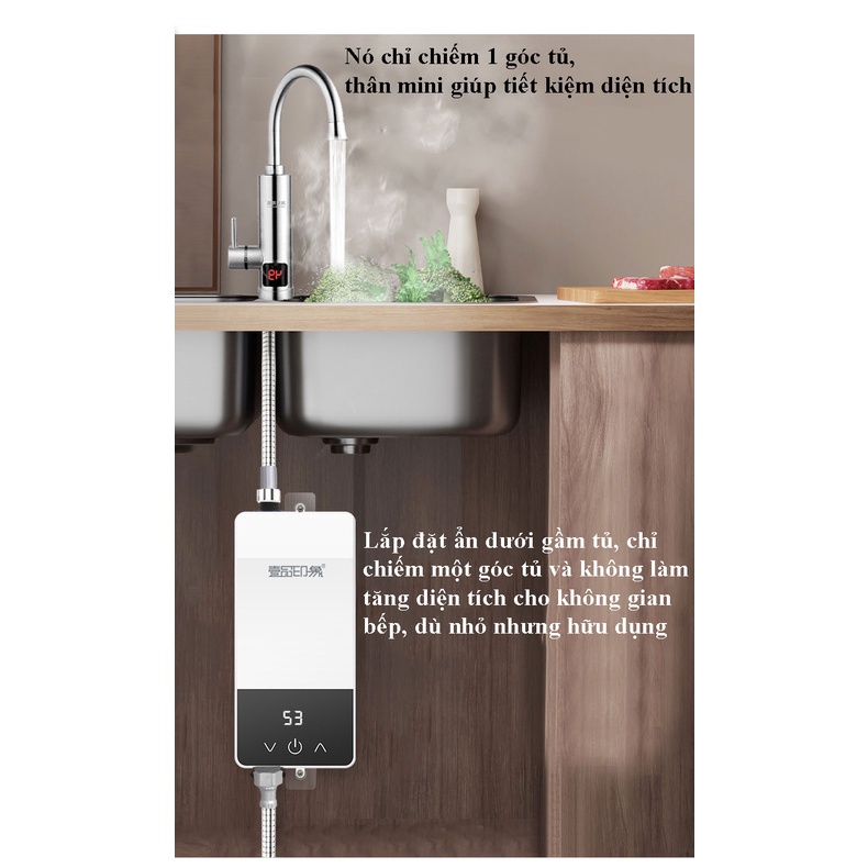 Máy làm nóng nước trực tiếp có hoa sen Chống giậtGINETARR D5580D1 5500W làm nóng siêu nhanh, tiết kiệm điện và nước.