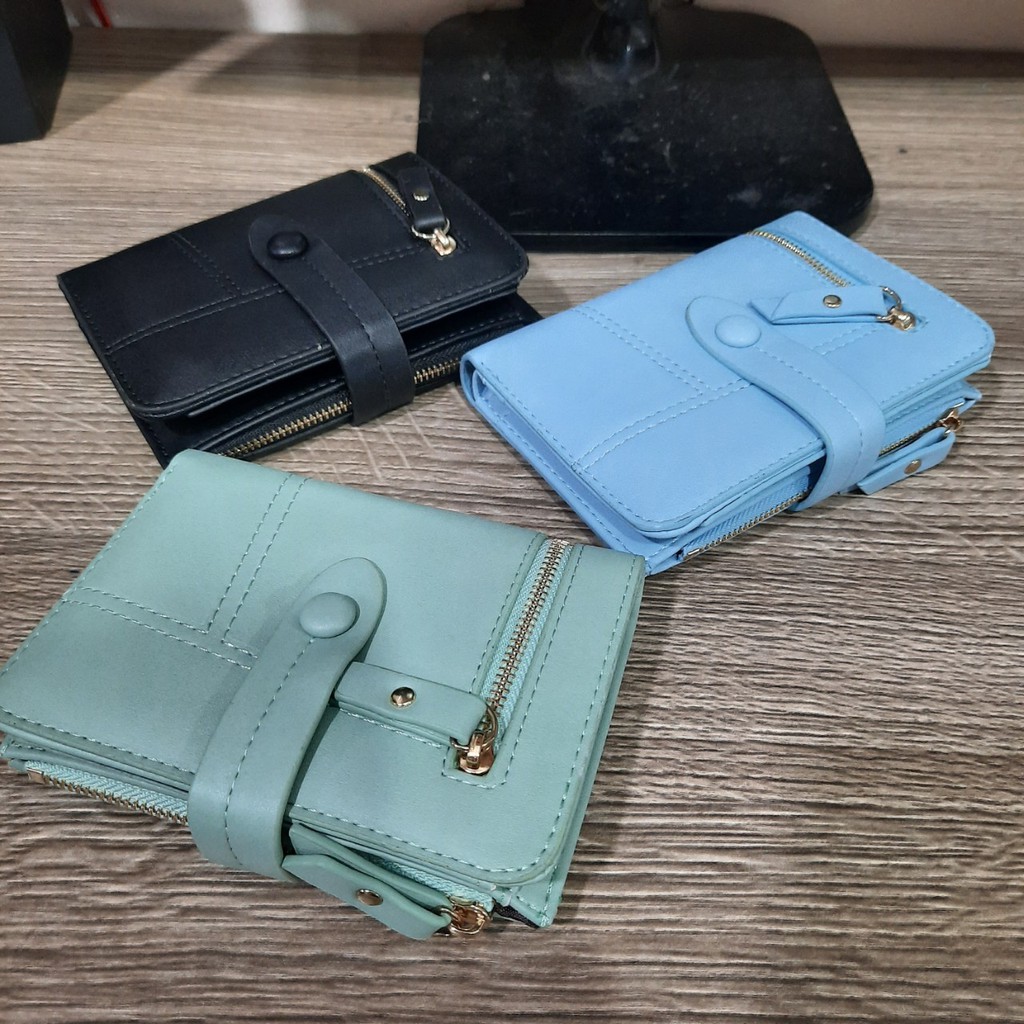 Ví tay Nữ mini sang trọng siêu năng kẹp nút Bi Tròn Shalla  H991