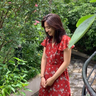 Váy voan hoa dáng dài cánh tiên