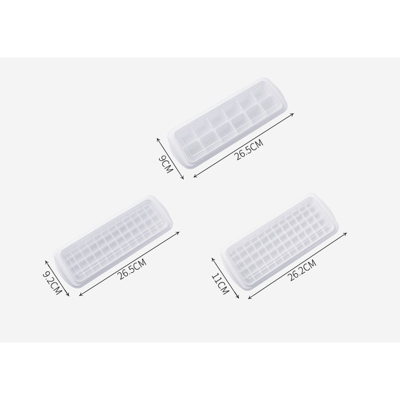 Khay đá / Khay làm đá 12 viên, 48 viên có nắp đậy #T1-07