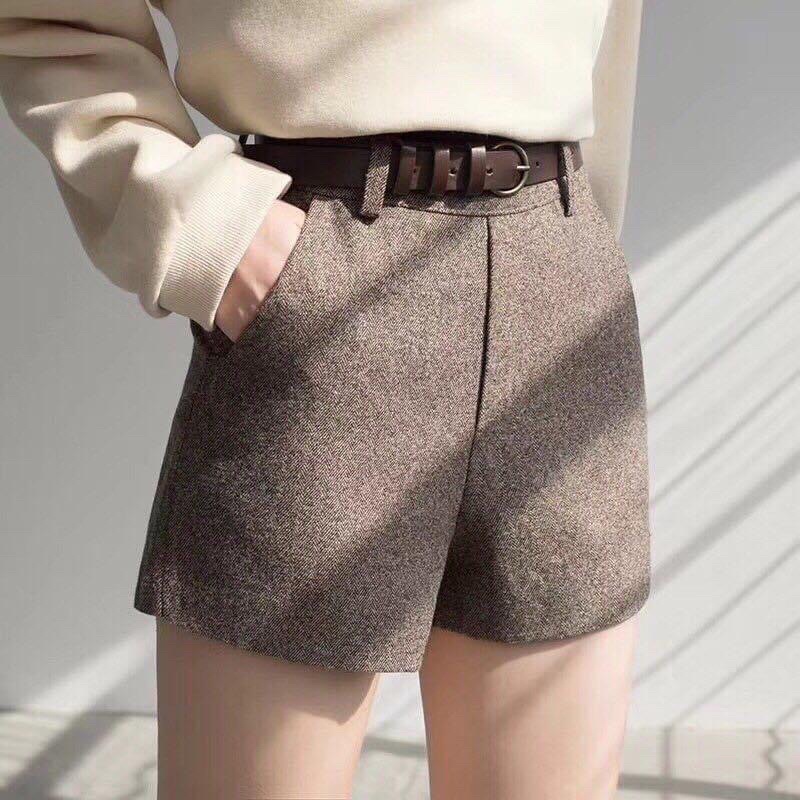 Quần short dạ các kiểu kèm đai
