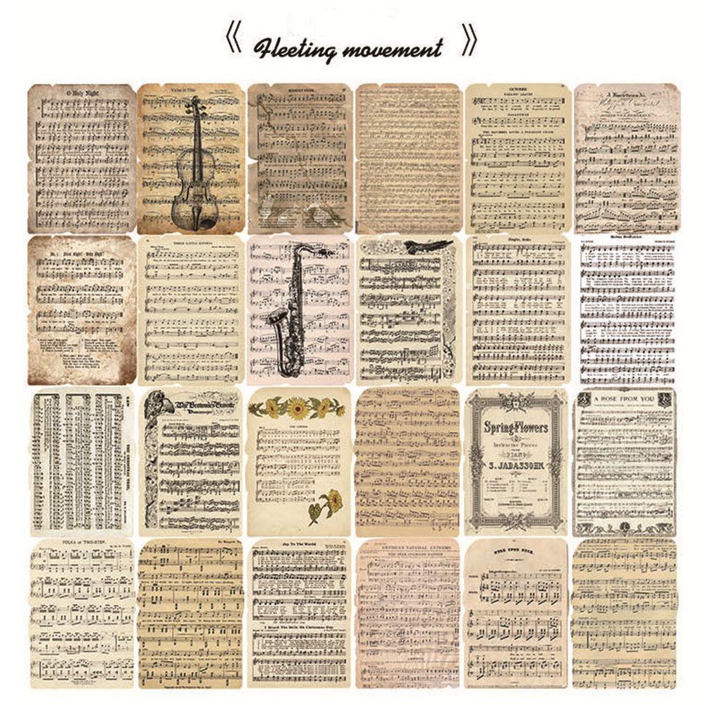 CHOOKEY Set 24 Miếng Dán Trang Trí Thủ Công Phong Cách Retro