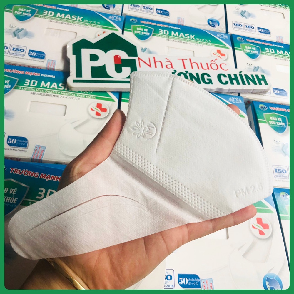 Khẩu Trang Y Tế Trường Mạnh 3D Mask - Ngăn Ngừa Vi Khuẩn, Mùi Và Bụi Hộp 50 Chiếc | BigBuy360 - bigbuy360.vn