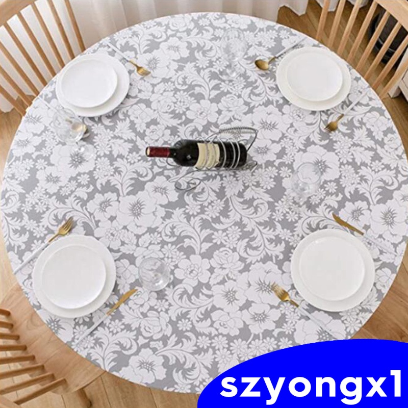Khăn trải bàn tròn bằng nhựa PVC chống thấm nước trang trí nhà cửa