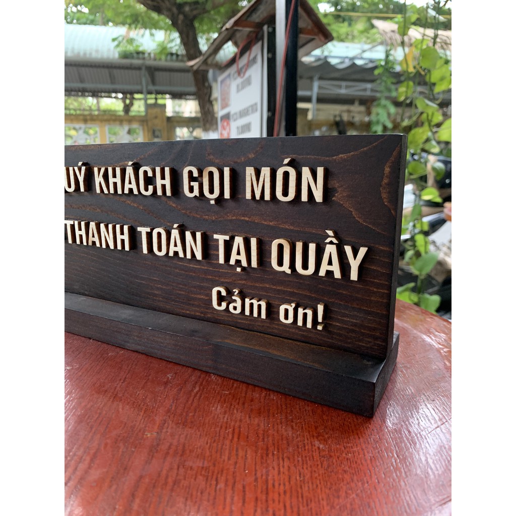 Bảng gỗ gọi món tại quầy order here LUXI DECOR