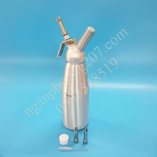 Bình xịt kem tươi Cream Whipper 1lit nhôm hợp kim nguyên khối cả bộ vòi