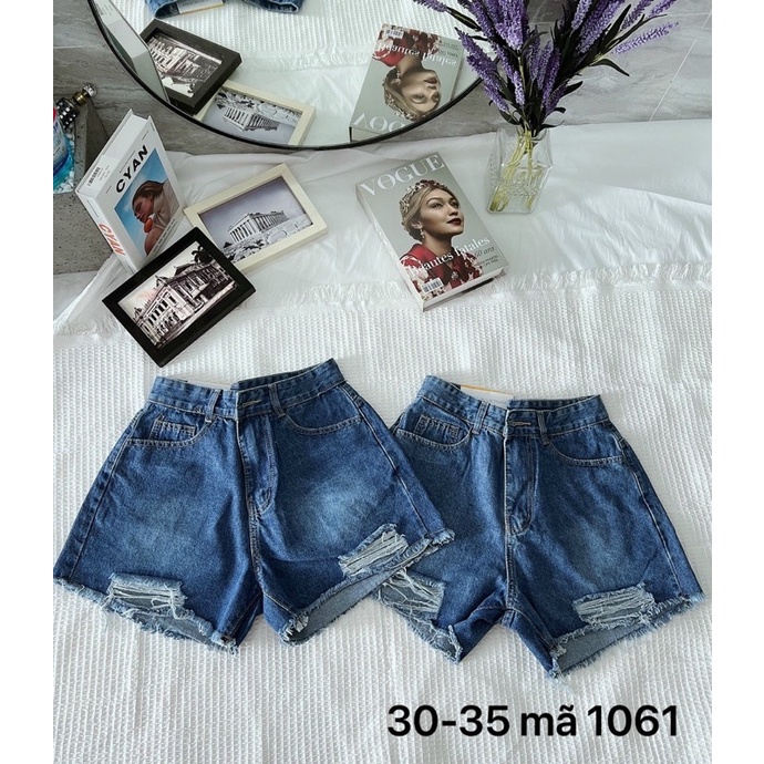 Quần Short Jean Nữ Lưng Cao Rách Kiểu Phong Cách Bigsize 56kg Đến 80kg Ms1061