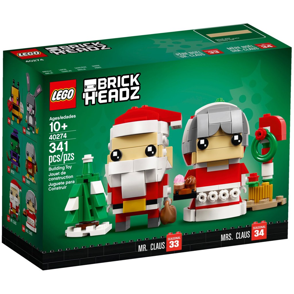 40274 Đồ chơi lắp ráp Iego BrickHeadz Mr. & Mrs. Claus - Ông bà