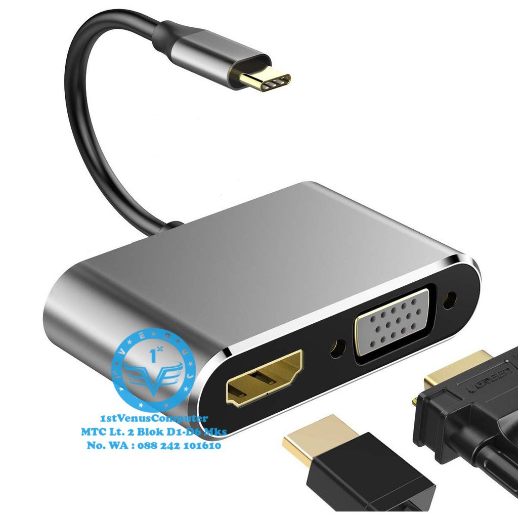 Bộ Chuyển Đổi Usb Type C Sang Hdmi + Vga / Con26-con