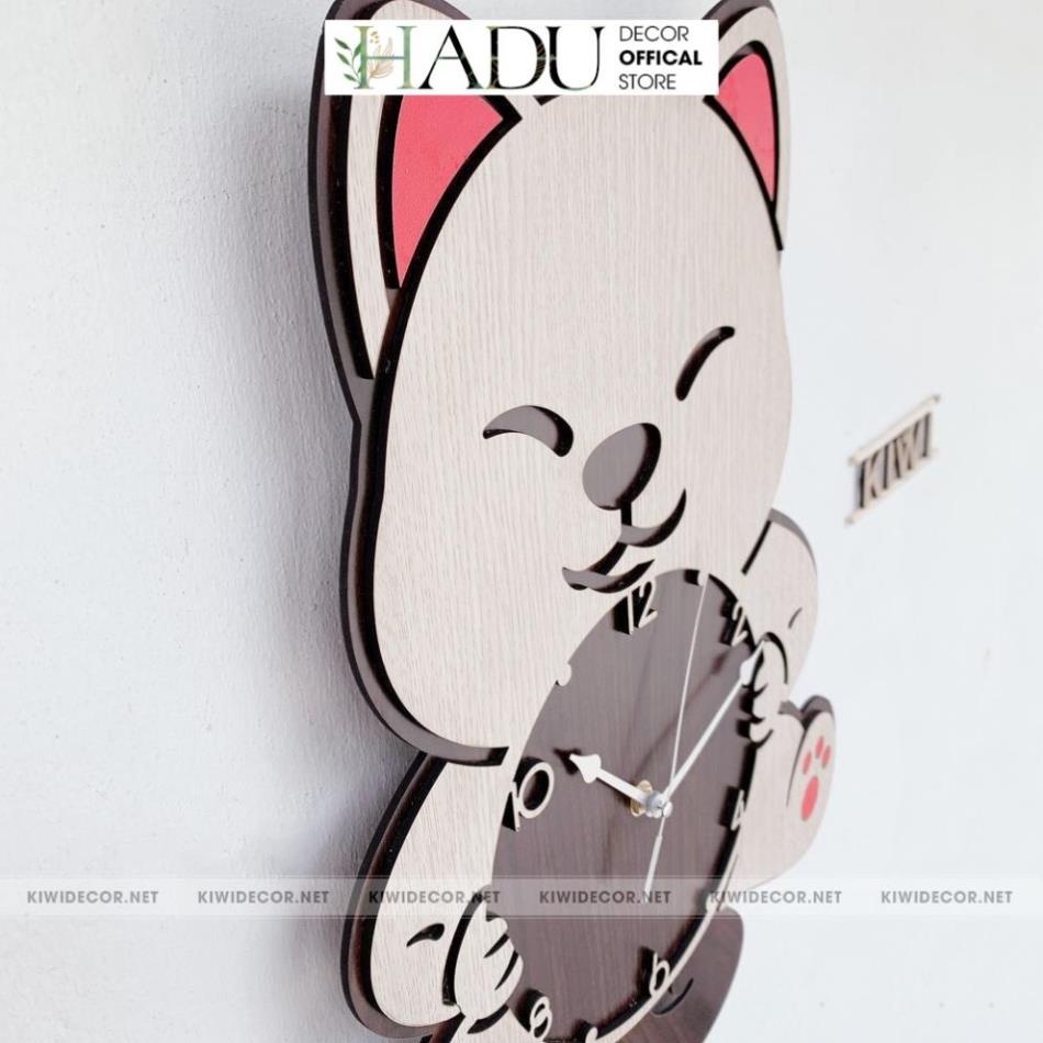 Đồng Hồ Treo Tường Gỗ Decor Chó Shiba, Dễ thương, Trang Trí Nhà Cửa, HomeStay - HaduDecor