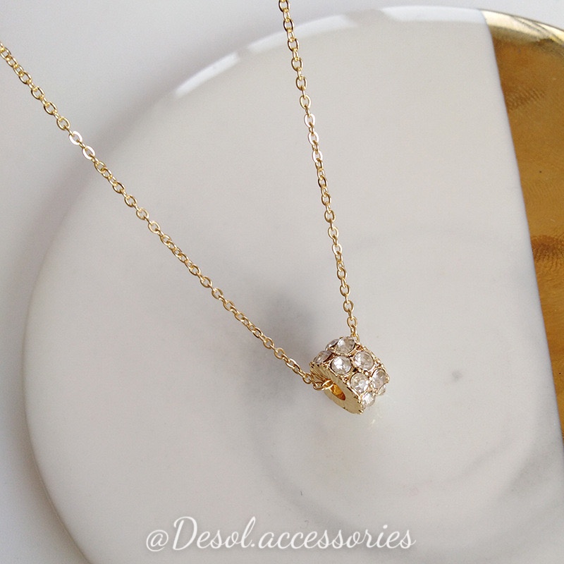 Dây chuyền, vòng cổ Oriana mặt bánh xe đính đá Zircon NL019 Desol.accessories