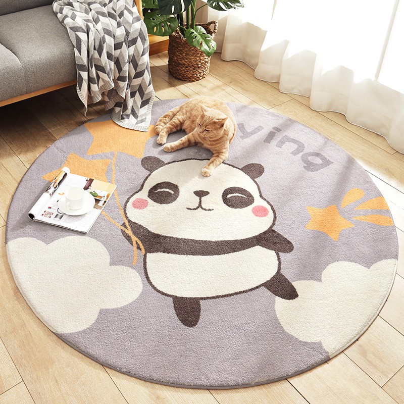 Thảm Tròn Lông Cừu Size Lớn 120x120cm Trang Trí Phòng Khách Phòng Ngủ