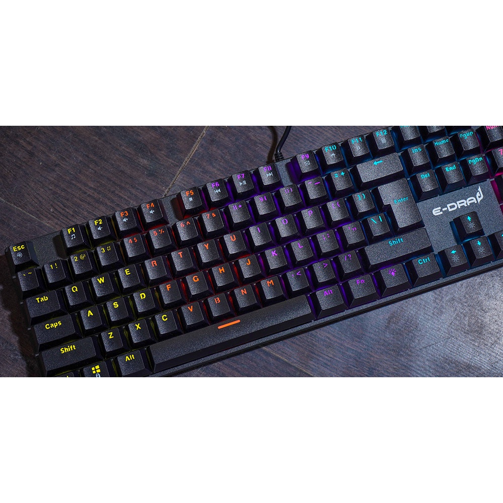 Bàn Phím Cơ Chuyên Dụng Chơi Game Ek313 Led Rainbow Blue Switch - Hàng Chính Hãng