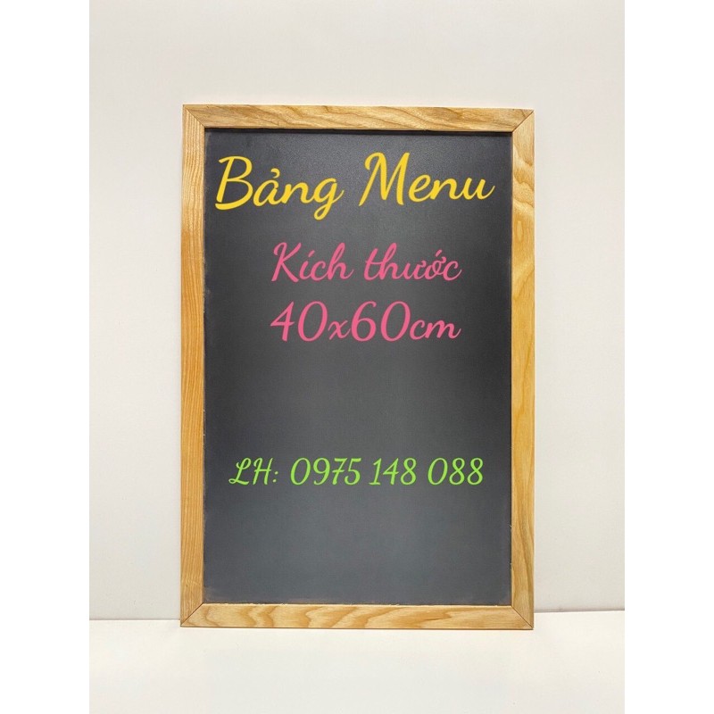 Bảng Menu Đen Nhà Hàng, KT: 40x60cm, tặng kèm phụ kiện, Hàng có sẵn ( Miễn phí ship trong nội thành Hà Nội)