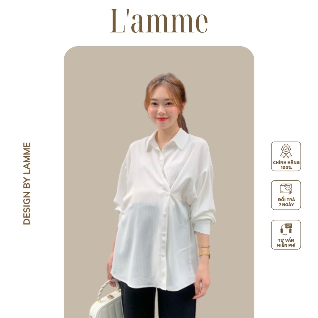 Áo sơ mi Hali Shirt basic công sở chất vải đũi xước, dễ mặc dễ mix đồ thiết kế bởi LAMME