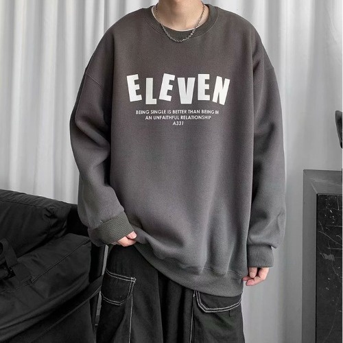 Áo Hoodie Tay Dài Cổ Tròn Dáng Rộng Thời Trang Xuân Thu Cho Nam 2021
