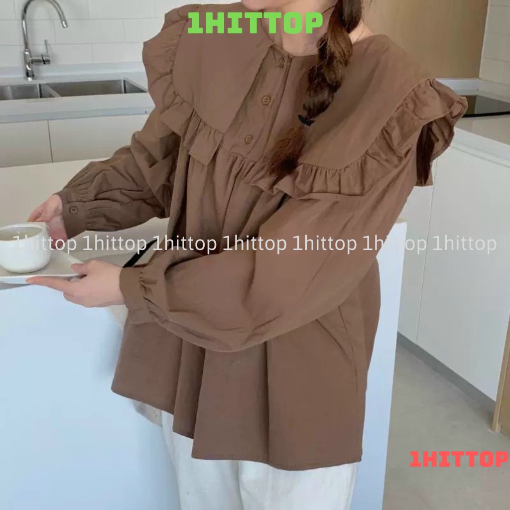 áo babydoll tay bèo tiểu thư viền bèo xinh hàng QCCC A0008 kaca 1hittop
