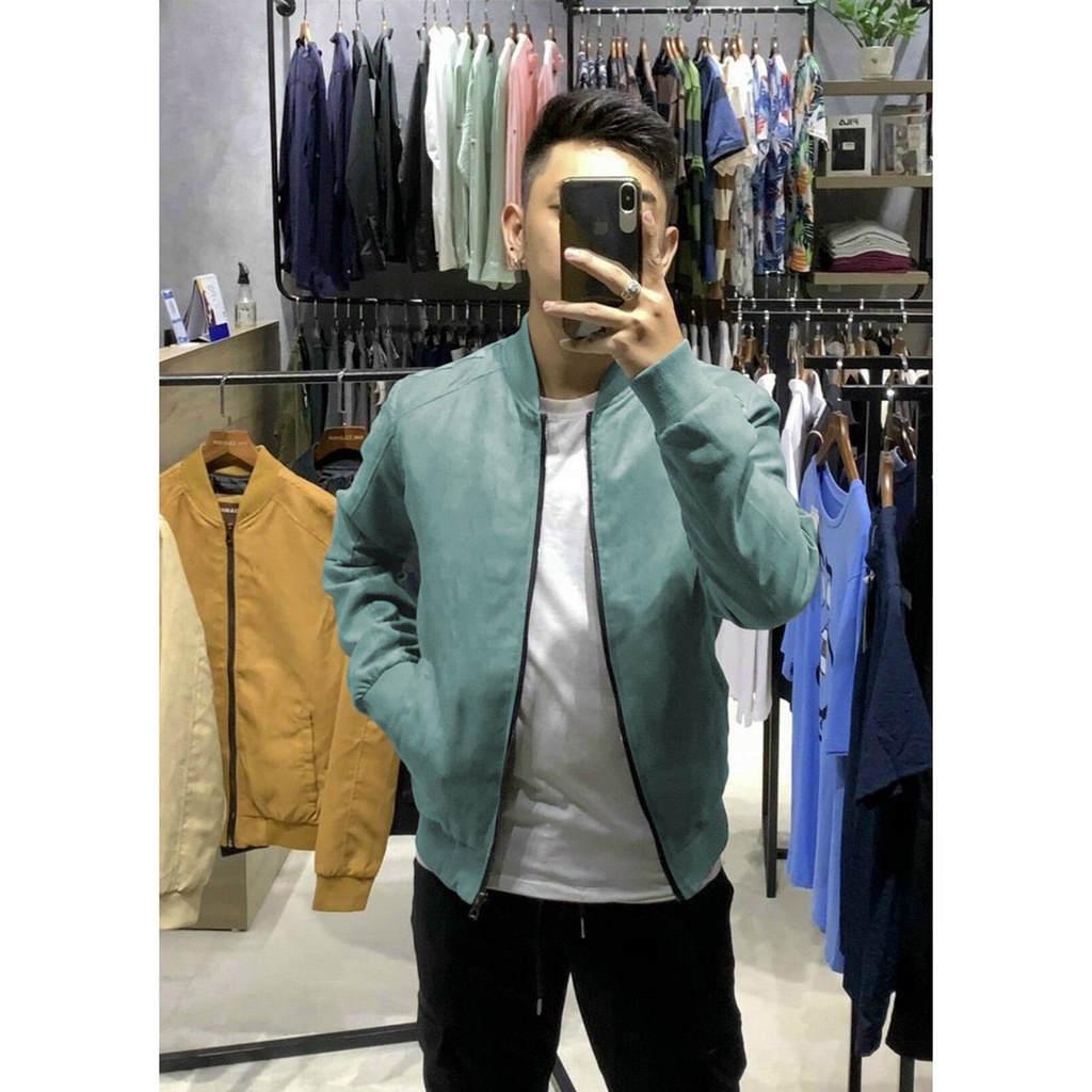 [FREESHIP HOÀN XU Áo khoác - Áo da lộn cổ bomber lót gió - Kiểu dáng trẻ trung, formđẹp,áo khoác hot trend giới trẻ