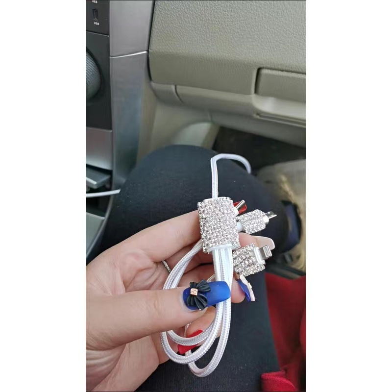 Cáp Sạc 3 Đầu Đính Đá Cao Cấp