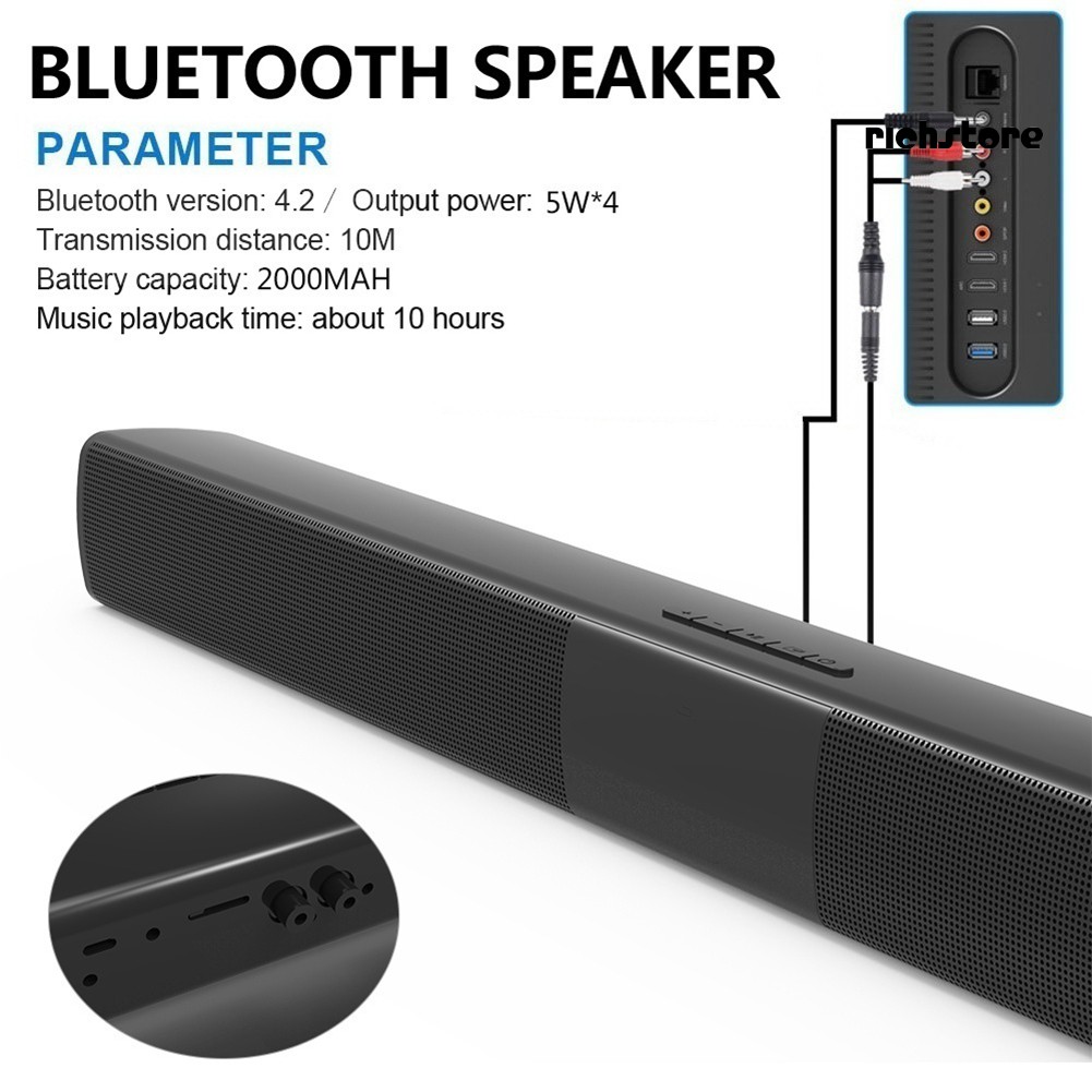 【Ready stock】 BS-28B Rechargeable Wireless Bluetooth Soundbar TV Home Theater Stereo Speaker