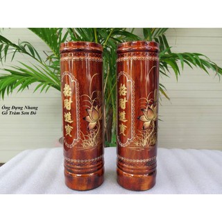 Ống đựng Nhang gỗ tràm cao 32cm