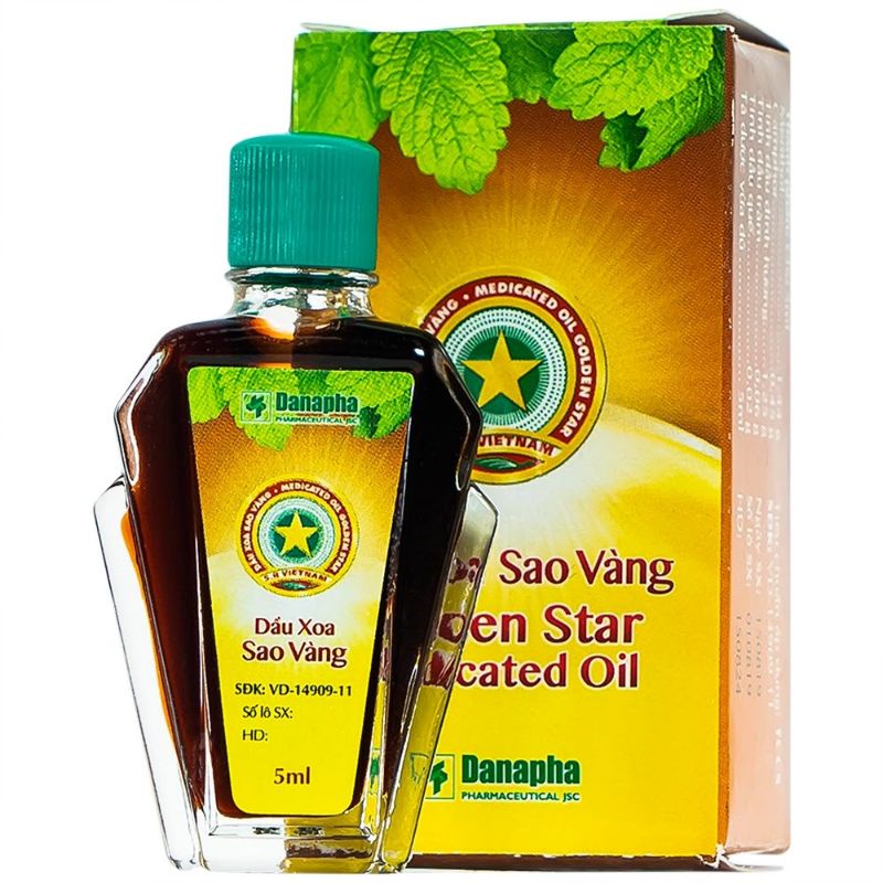 Dầu xoa Sao Vàng  - Giảm đau đầu, nghẹt mũi, ho