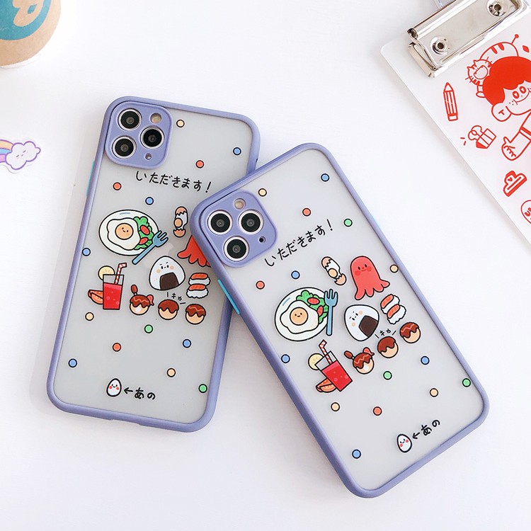 Ốp lưng iphone Japan Food nhám viền nổi cong 5/5s/6/6plus/6s/6splus/7/7plus/8/8plus/x/xr/xs/11/12/pro/max/plus/promax