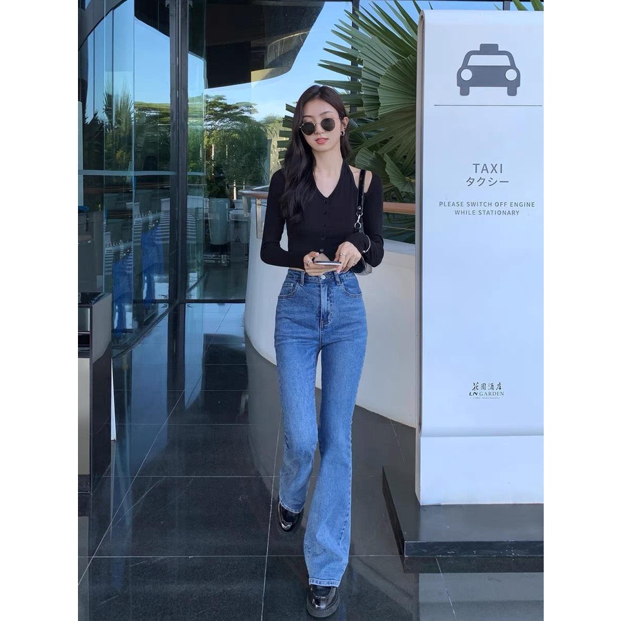 Áo Croptop Ôm Body PINKSTORE29 Cổ Yếm Hở Vai Sang Chảnh Tay Dài A5443