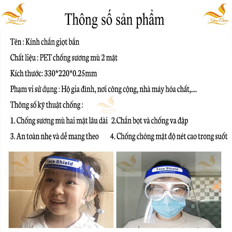 Combo 3 tấm chắn giọt bắn, mặt nạ y tế phòng dịch bảo vệ an toàn trong mùa dịch