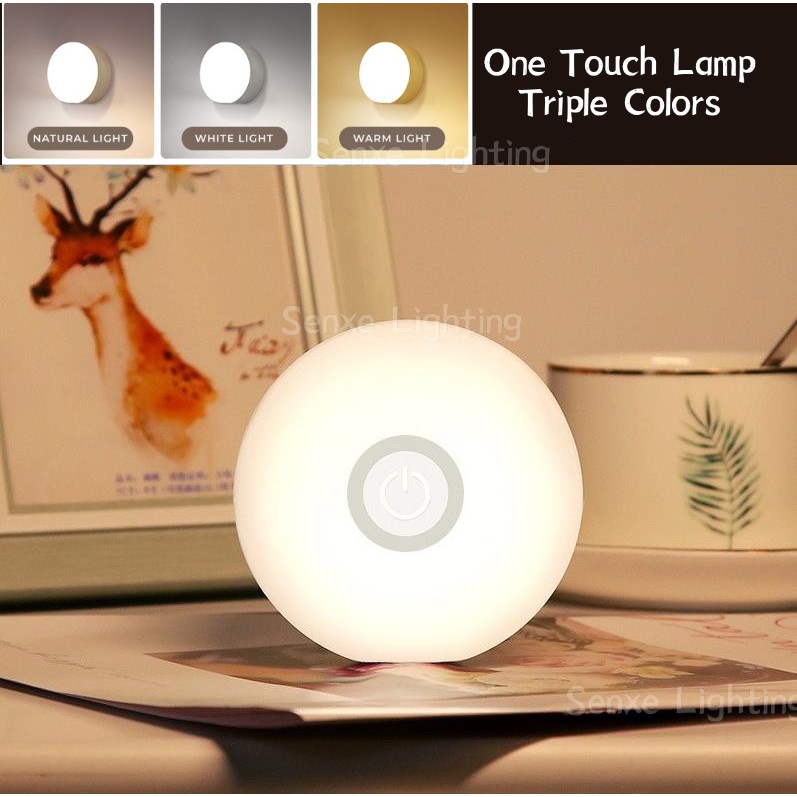 Triple Color  Night Lamp with Magnet LED Recharegable Sleeping Light for Kitchen living room