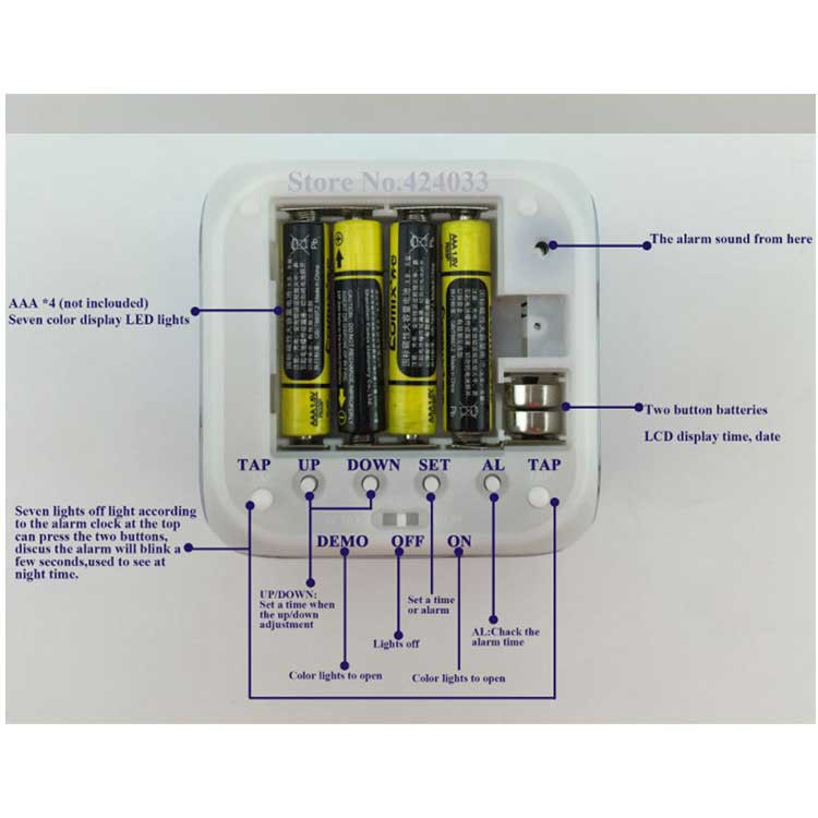 Đồng Hồ Báo Thức Điện Tử Có Đèn Led 7 Màu