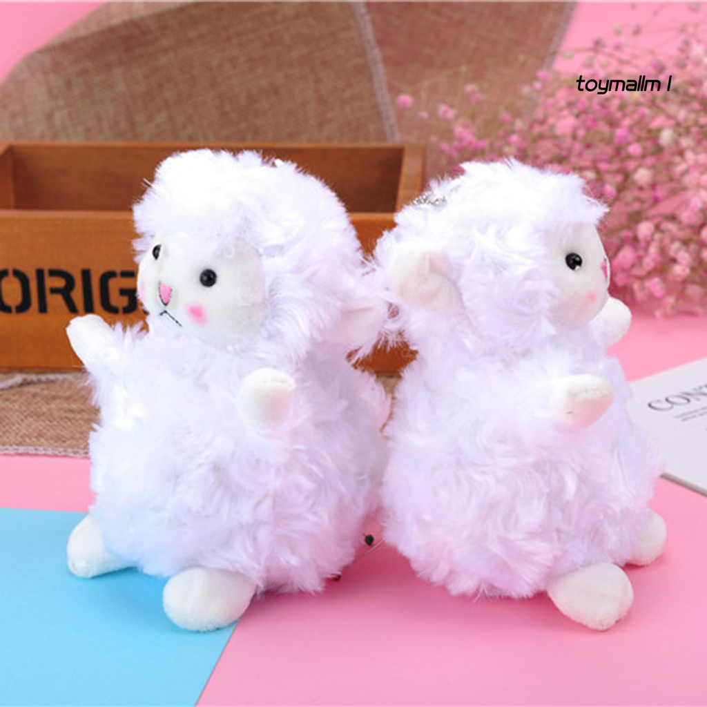 toymall Hanging Plush Lamb Design Stuffed Doll Toy Bag Pendant Keychain Key Holder Decor