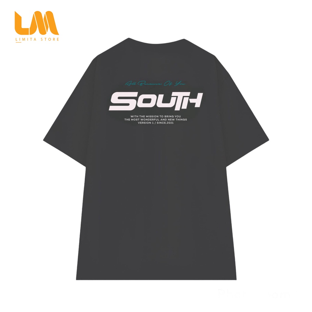 Áo Thun UNISEXX SIGNATURE TEE SOUTH, Áo Thun Tay lỡ nam nữ, áo phông unisex from rộng OversizeLimita Store-(V38)
