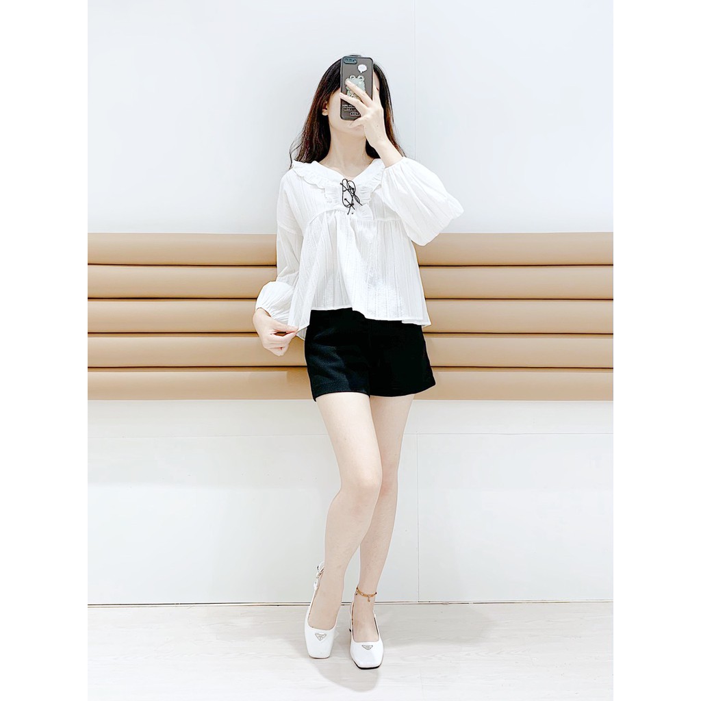 Áo babydoll phối dây rút THE CIU – Selina Babydoll Top
