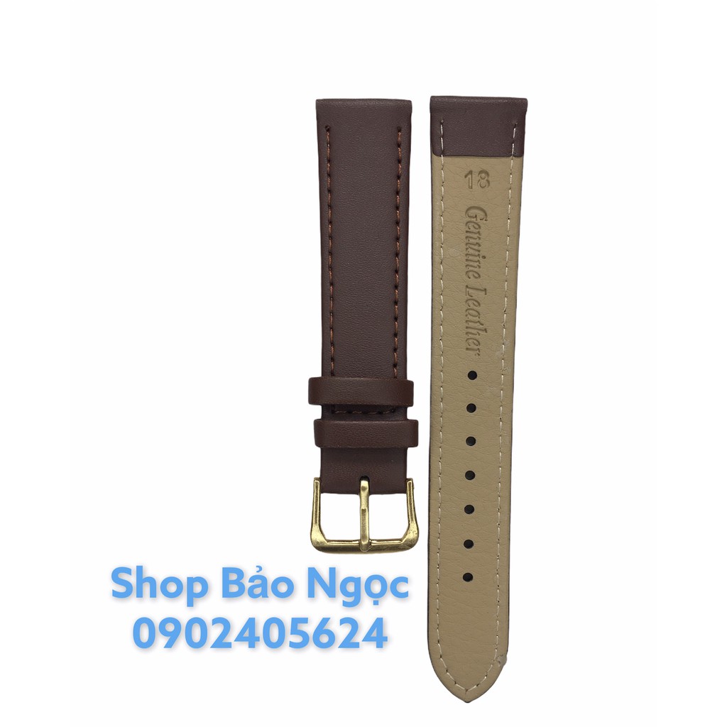 GIÁ ĐỘC NHẤT Dây da đồng hồ nam nữ màu nâu trơn các size 8-10-12-14-16-18-20-22-24.