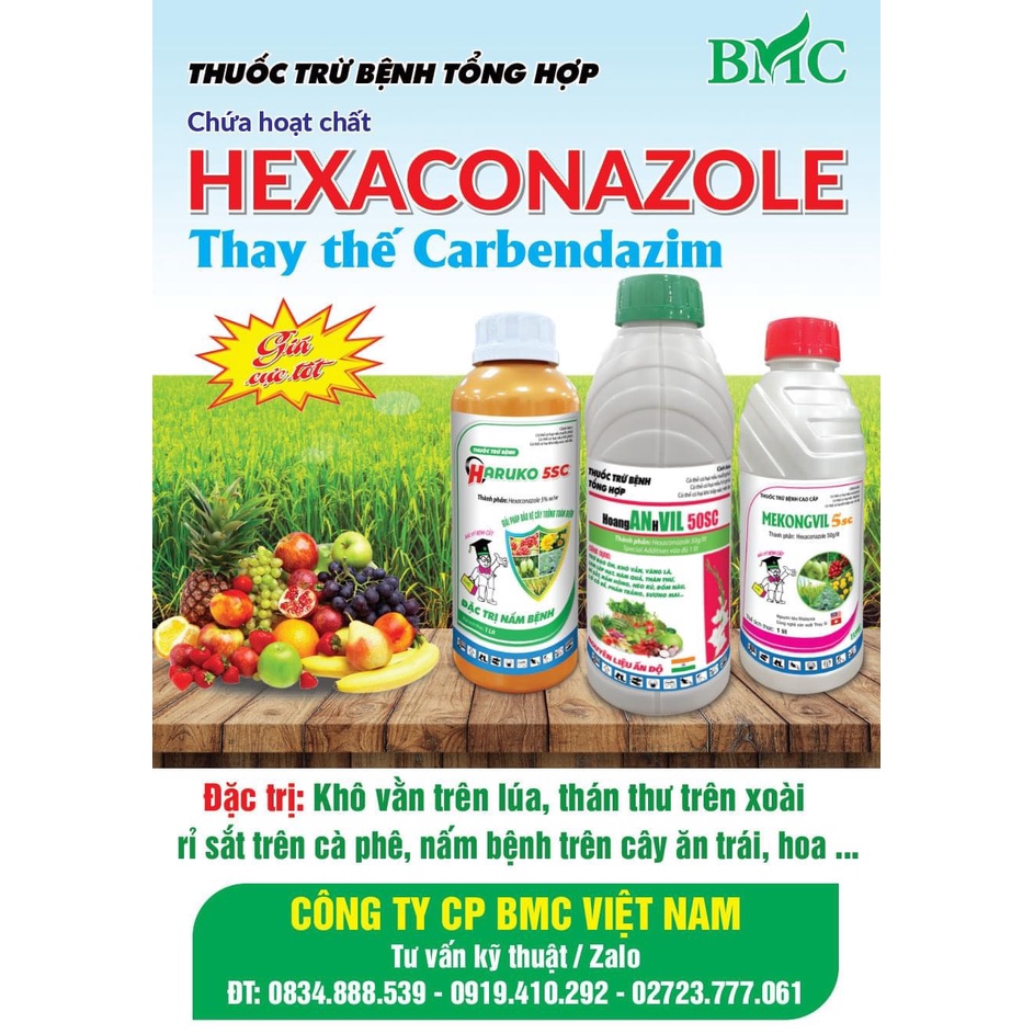 Thuốc Trừ Bệnh Tổng Hợp Cao Cấp - Haruko 5SC - Thay Thế Carbendazim - Chai 1 lít