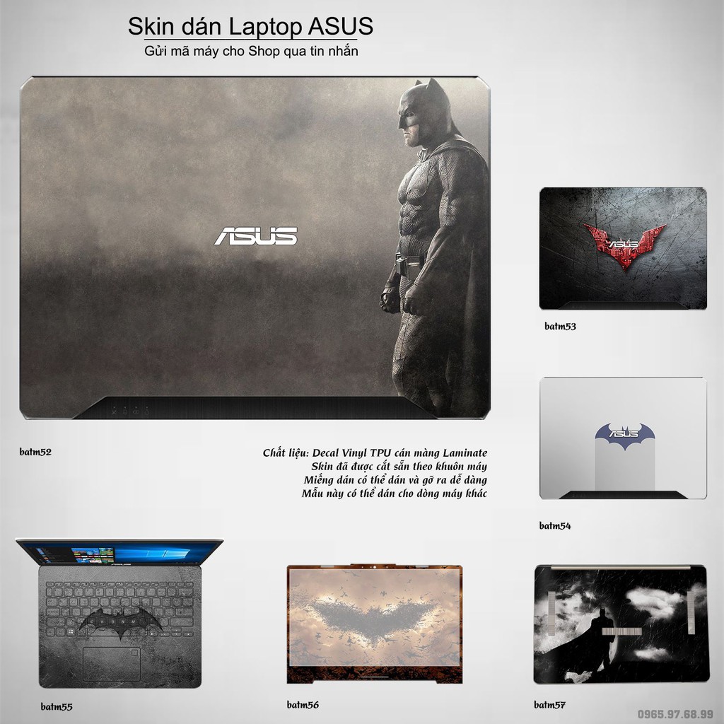 Skin dán Laptop Asus in hình Người dơi _nhiều mẫu 3 (inbox mã máy cho Shop)