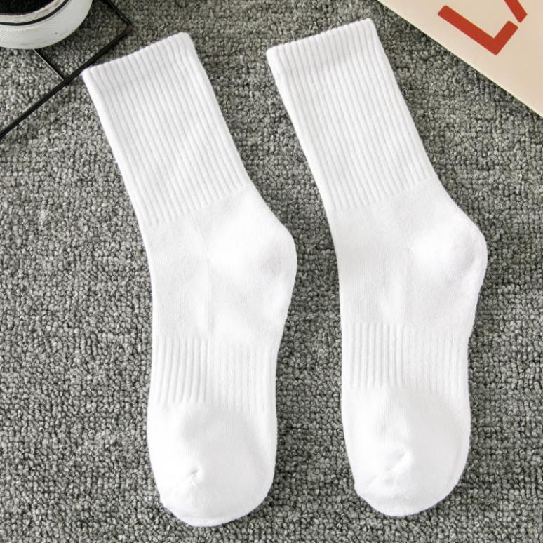 Tất Nam Nữ Cổ Ngắn, Cao, Trung Màu Đen Trắng Unisex Co Giãn Bốn Chiều Cao Cấp