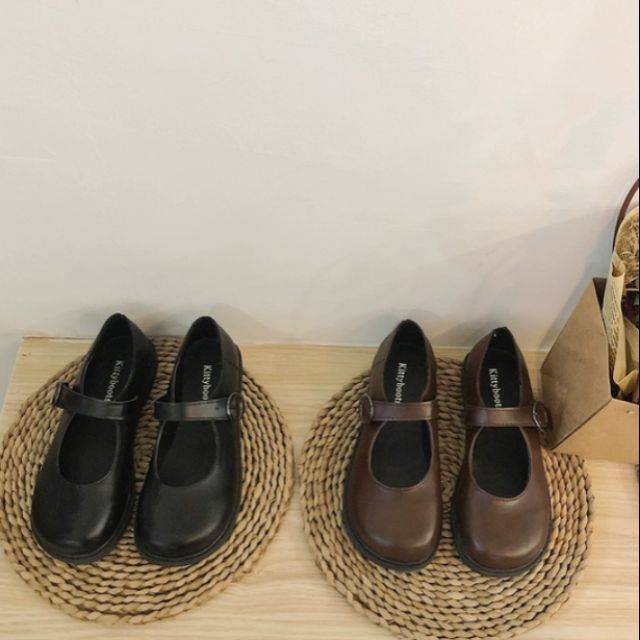 Giày búp bê ulzzang có quai cài khuy tròn Lolita ( form to các bạn lùi size nha)