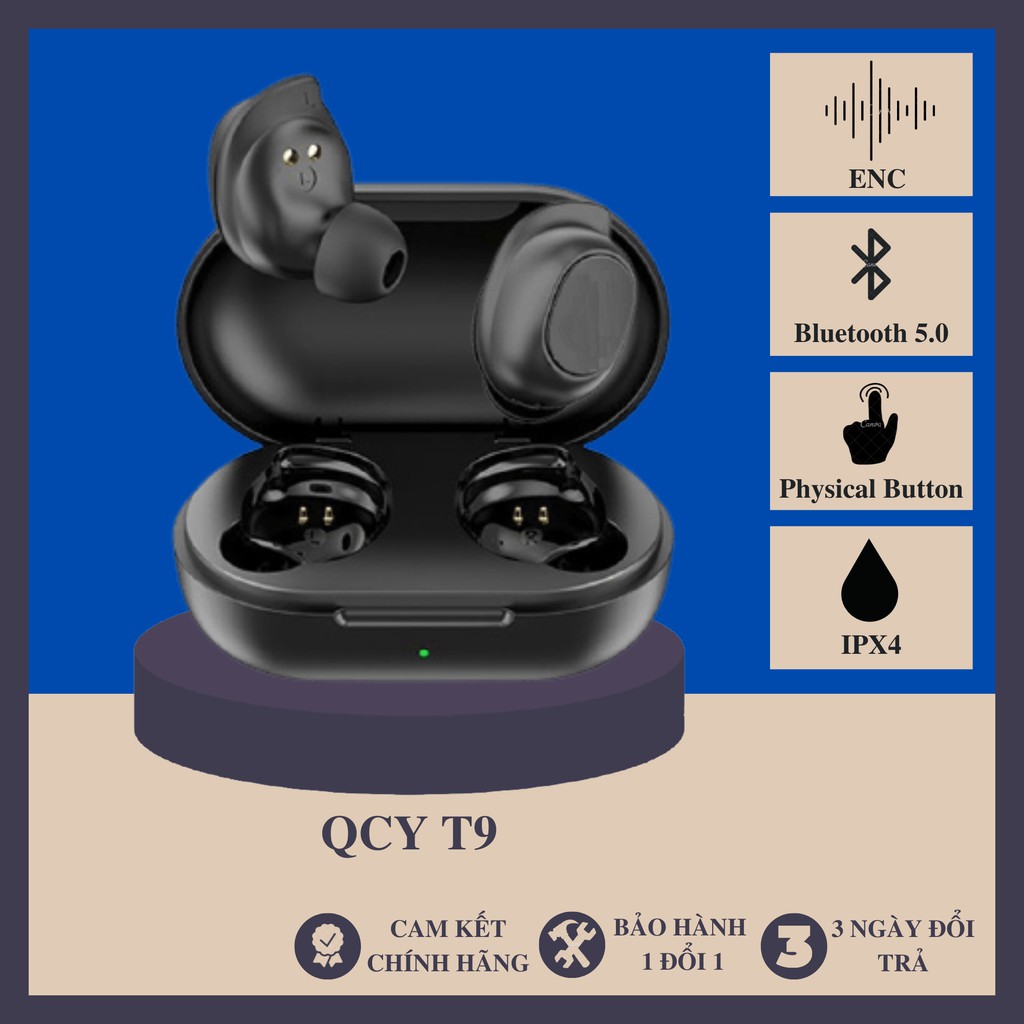 Tai nghe True Wireless In-ear QCY T9 Công Nghệ Bluetooth 5.0 Khử Tiếng Ồn ENC