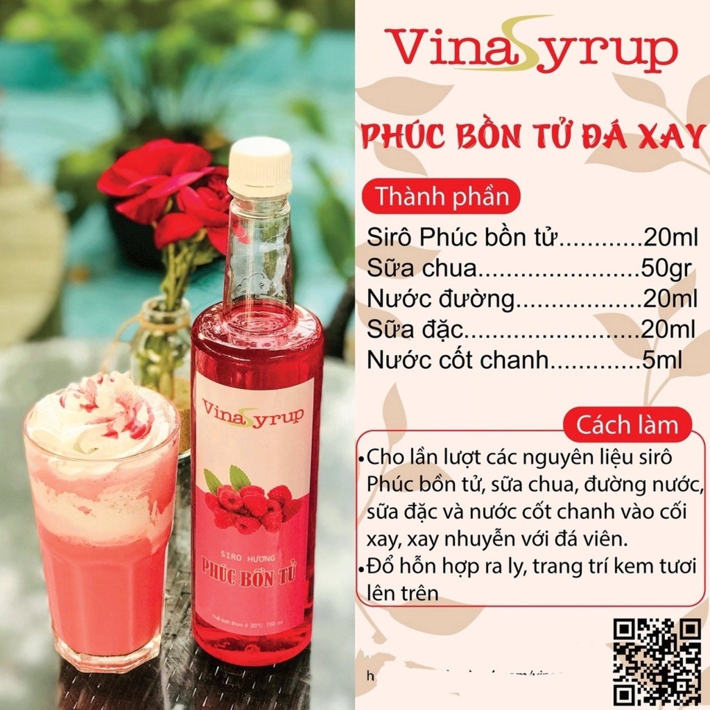 Siro VinaSyrup Chai 750ml - Syrup Làm Trà Trái Cây Đủ Các Mùi Vị