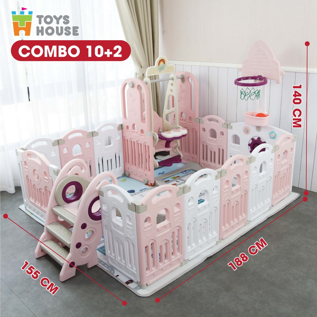 Cầu trượt gấp gọn hình máy bay CAYABE cho bé màu xanh dương/ hồng KT 120*46*65 cm