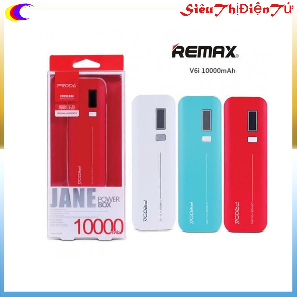 PIN SẠC DỰ PHÒNG 10000mAh PRODA REMAX V6I CÓ ĐÈN HIỂN THỊ PHẦN TRĂM PIN