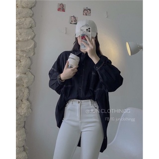 [ẢNH THẬT + VIDEO] Áo sơ mi chỉ nổi dáng oversize