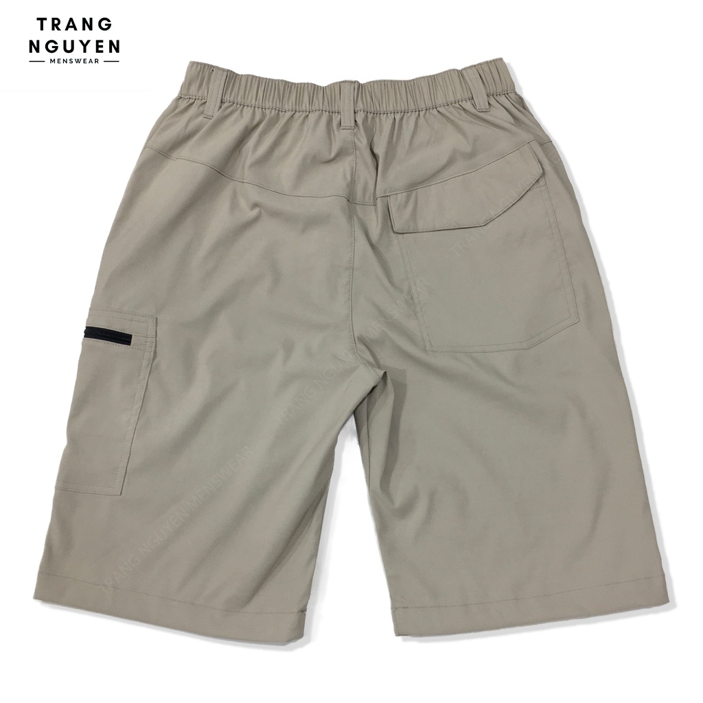 Quần Short Lửng Nam Lưng Thun Dây Kéo Vải Dù Lụa Co Giãn 54-80kg cao cấp